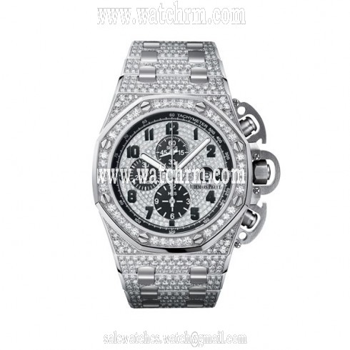 Audemars Piguet Diamond Dial Chronograph 18kt White Gold Men's Watch 26215BCZZ1239BC01