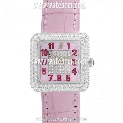 Audemars Piguet Diamond Pave Pink Dial Ladies Watch 67432BCZZA078CR02