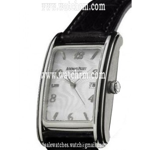 Audemars Piguet Edward Piguet Silver Dial 18kt White Gold Black Leather Men's Watch 15121BCOO0002CR01