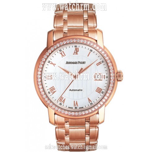Audemars Piguet Jules Audemars Diamond Bezel Automatic Rose Gold Men's Watch 15158OR.ZZ.1229OR.01