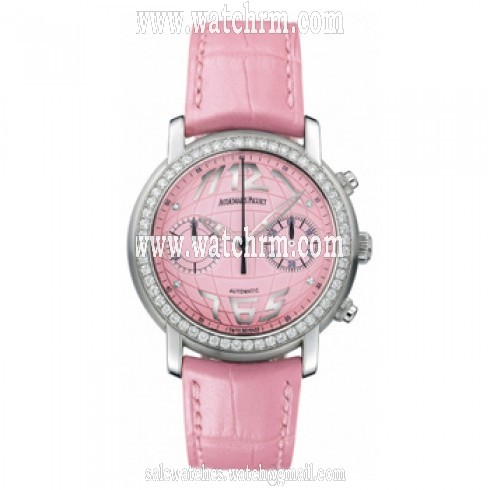 Audemars Piguet Jules Audemars Diamond Chronograph Pink Dial White Gold Ladies Watch 26012BC.ZZ.D063CR.01