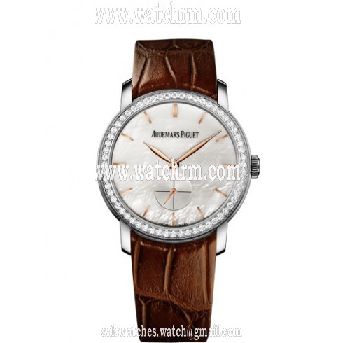 Audemars Piguet Jules Audemars Manual Wind Diamond Mother of Pearl Dial Ladies Watch 77240BC.ZZ.A808CR.01