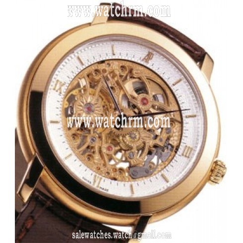 Audemars Piguet Jules Audemars Skeleton Dial 18k Rose Gold Brown Leather Men's Watch 15058ORO0067CR01