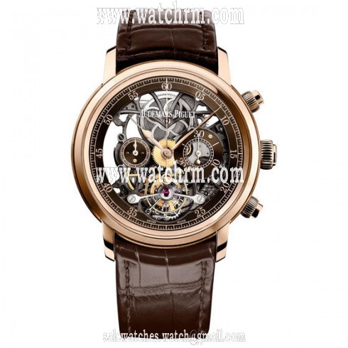 Audemars Piguet Jules Audemars Tourbillion Brown Skeleton Dial Automatic Men's Watch 26346OR.OO.D088CR.01