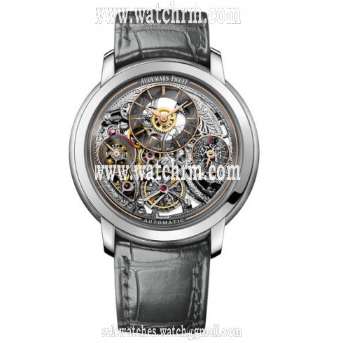 Audemars Piguet Jules Audemars Tourbillion Silver Skeleton Dial Automatic Men's Watch 26143PT.OO.D005CR.01