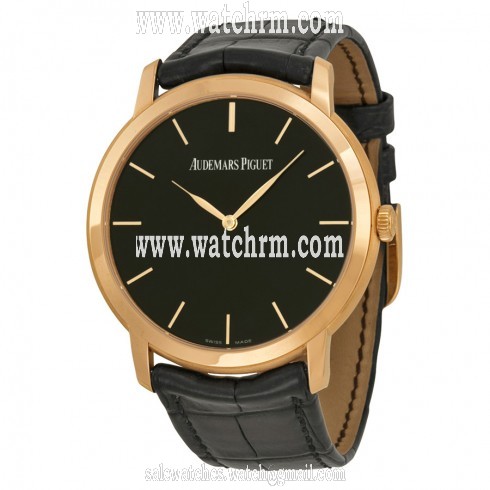 Audemars Piguet Jules Audemars Ultra Thin Black Dial Automatic Men's Watch 15180OR.OO.A002CR.01