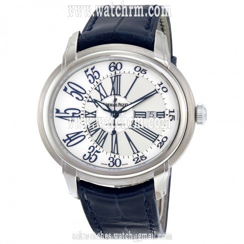 Audemars Piguet Millenary Automatic Silver Dial Blue Leather Men's Watch 15320BC.OO.D028CR.01