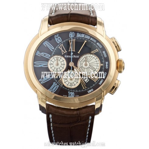 Audemars Piguet Millenary Brown Dial Leather Men's Chronograph Watch 26145OR.OO.D095CR.01