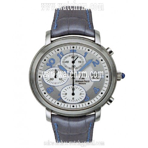 Audemars Piguet Millenary Chronograph Automatic Silver Dial Grey Leather Ladies Watch 26011ST.OO.D007CR.01