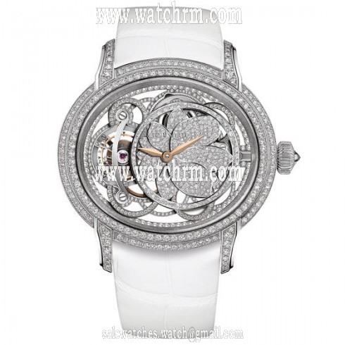 Audemars Piguet Millenary Tourbillion Diamond Skeleton Dial Ladies Hand Wound Diamond Watch 26354BC.ZZ.D204CR.01
