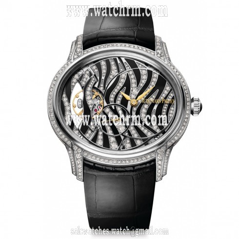 Audemars Piguet Millenary Zebra Diamond Pattern Dial 18 Carat White Gold Ladies Watch