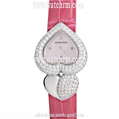 Audemars Piguet Pink Dial Diamond 18K White Gold Ladies Watch 67428BC.ZZ.A068LZ.01