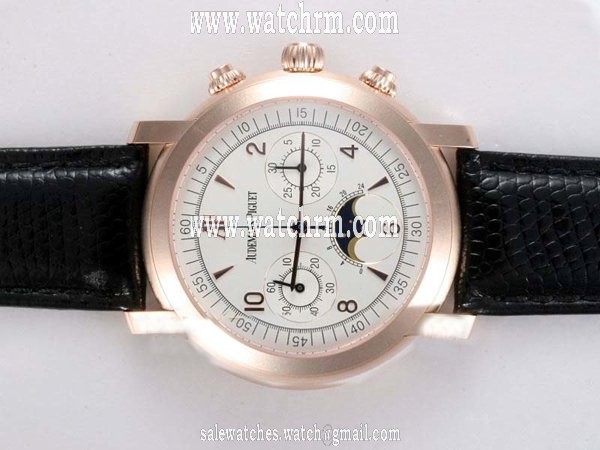 Audemars Piguet Royal Oak 25594ST.OO.0789ST.04 Round Black Cow Leather Strap Mens Watch