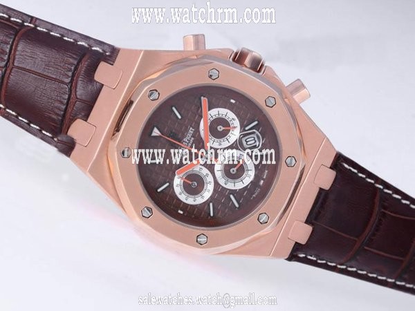 Audemars Piguet Royal Oak 26161OR.OO.D088CR.01 Brown Dial Round Rose Gold Case Watch