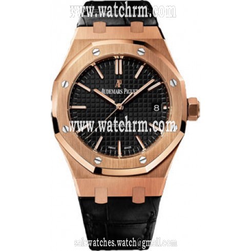 Audemars Piguet Royal Oak Automatic Black Dial 18 kt Rose Gold Men's Watch 15450OR.OO.D002CR.01