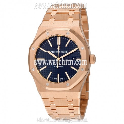 Audemars Piguet Royal Oak Automatic Blue Dial 18kt Pink Gold Men's Watch 15400OROO1220OR03