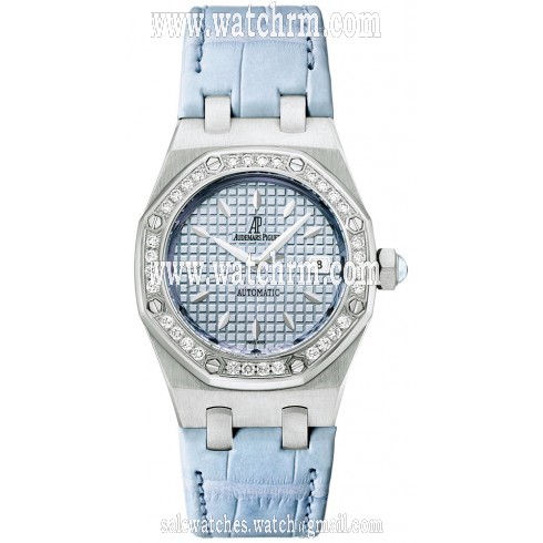 Audemars Piguet Royal Oak Automatic Diamond Light Blue Dial Stainless Steel Ladies Watch 77321ST.ZZ.D302CR.01