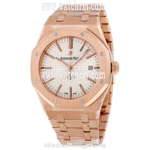 Audemars Piguet Royal Oak Automatic Silver Dial 18kt Rose Gold Men's Watch 15400OROO1220OR02