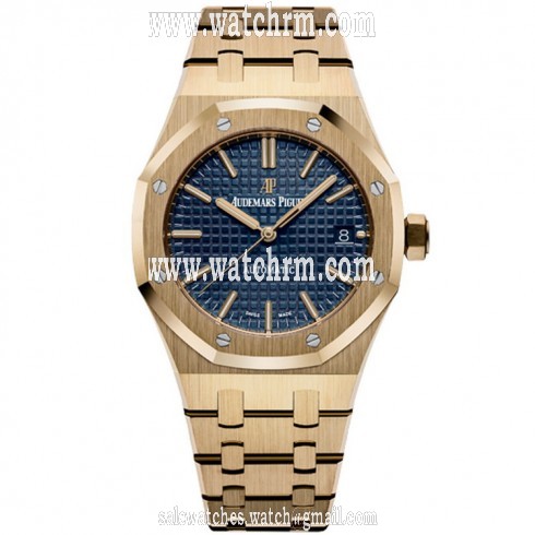 Audemars Piguet Royal Oak Blue Dial 18 Carat Yellow Gold Automatic Men's Watch 15450BA.OO.1256BA.02