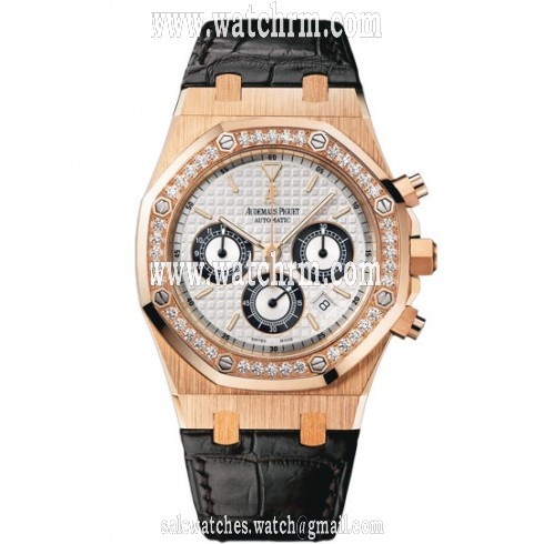 Audemars Piguet Royal Oak Chronograph Automatic Diamond Rose Gold Men's Watch 26557OR.ZZ.D098CR.01