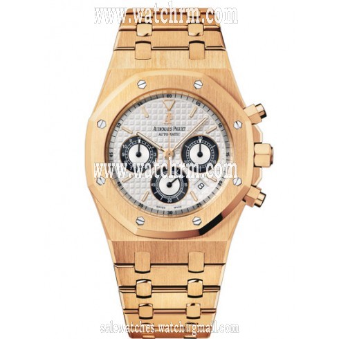 Audemars Piguet Royal Oak Chronograph Automatic Silver Dial Rose Gold Men's Watch 25960OR.00.1185OR.02