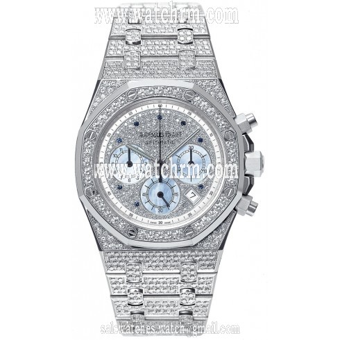 Audemars Piguet Royal Oak Chronograph Diamond Pave White Gold Men's Watch 25978BC.ZZ.1190BC.01