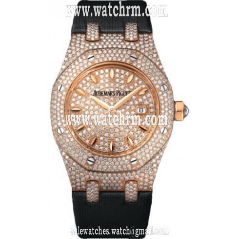 Audemars Piguet Royal Oak Diamond 18kt Rose Gold Ladies Watch 67625OR.ZZ.D009SU.01