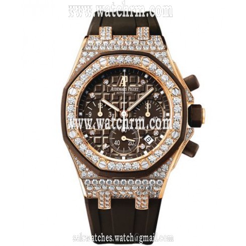 Audemars Piguet Royal Oak Diamond Chronograph 18 kt Rose Gold Ladies Watch 26092OK.ZZ.D080CA.01