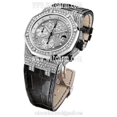 Audemars Piguet Royal Oak Diamond Chronograph 18 kt White Gold Men's Watch 26067BC.ZZ.D002CR.01