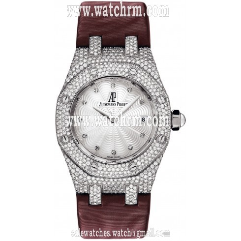 Audemars Piguet Royal Oak Diamond Mother of Pearl Dial White Gold Ladies Watch 67605BC.ZZ.D070SU.01