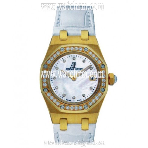 Audemars Piguet Royal Oak Diamond Mother of Pearl Dial Yellow Gold Ladies Watch 67601BA.ZZ.D012CR.02
