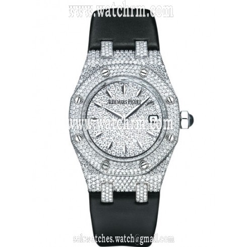 Audemars Piguet Royal Oak Diamond Pave 18 kt White Gold Ladies Watch 67625BC.ZZ.D004SU.01