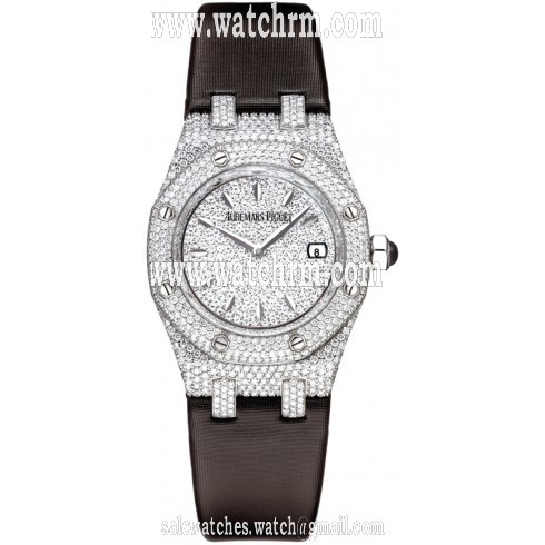 Audemars Piguet Royal Oak Diamond Pave White Gold Ladies Watch 67605BC.ZZ.D004SU.01