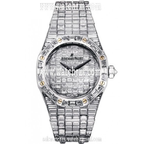 Audemars Piguet Royal Oak Diamond Pave White Gold Ladies Watch 67606BC.ZZ.9179BC.01