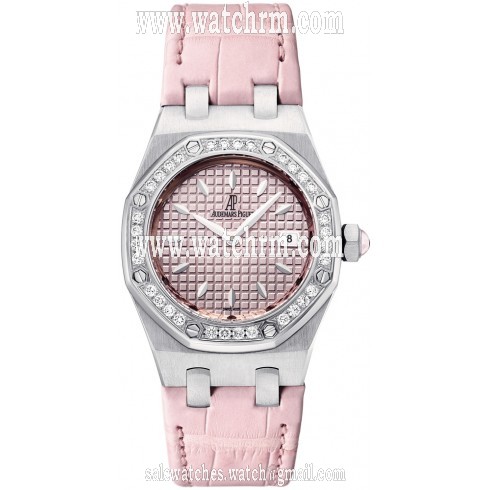 Audemars Piguet Royal Oak Diamond Pink Dial Stainless Steel Ladies Watch 67601ST.ZZ.D057CR.01