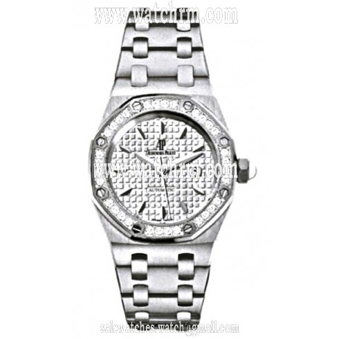Audemars Piguet Royal Oak Diamond Silver Dial Stainless Steel Ladies Watch 67601ST.ZZ.1230ST.02