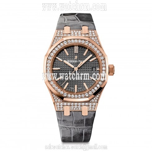 Audemars Piguet Royal Oak Grey Dial 18kt Pink Gold Ladies Watch 15452ORZZD003CR01