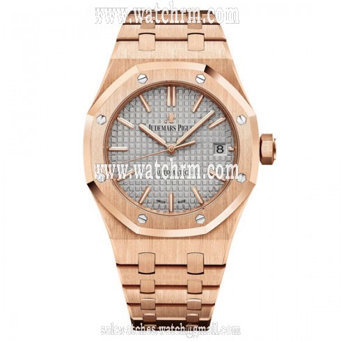 Audemars Piguet Royal Oak Nickel Grey Dial 18 Carat Rose Gold Automatic Men's Watch 15450OR.OO.1256OR.01