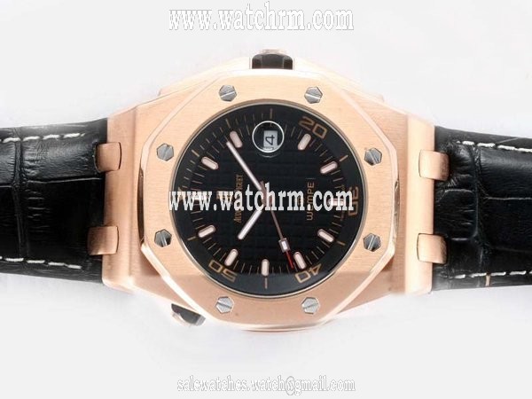 Audemars Piguet Royal Oak Offshore 15340OR.OO.D002CA.01 Black Dial 45mm Rose Gold Case Watch