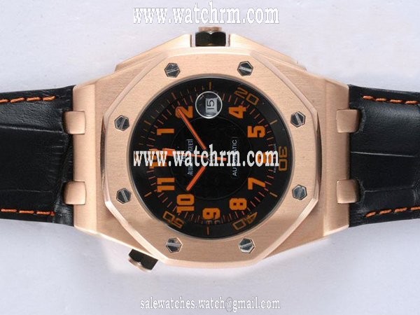 Audemars Piguet Royal Oak Offshore 15340OR.OO.D002CA.01 Rose Gold Case 45mm Black Dial Watch