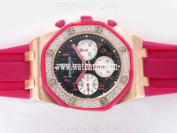 Audemars Piguet Royal Oak Offshore 26266SK.ZZ.D069CA.01 42mm Black Dial Rose Gold Case Watch