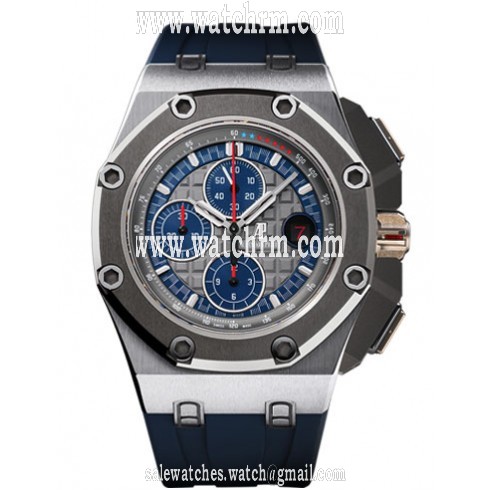 Audemars Piguet Royal Oak Offshore Anthracite Dial Blue Rubber Men's Watch 26568PMOOA021CA01
