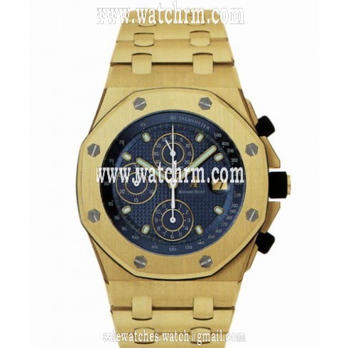Audemars Piguet Royal Oak Offshore Blue Dial 18kt Yellow Gold Men's Watch 25721BA.OO.1000BA.02