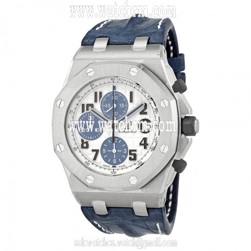 Audemars Piguet Royal Oak Offshore Blue Leather Strap Men's Watch 26170STOOD305CR01