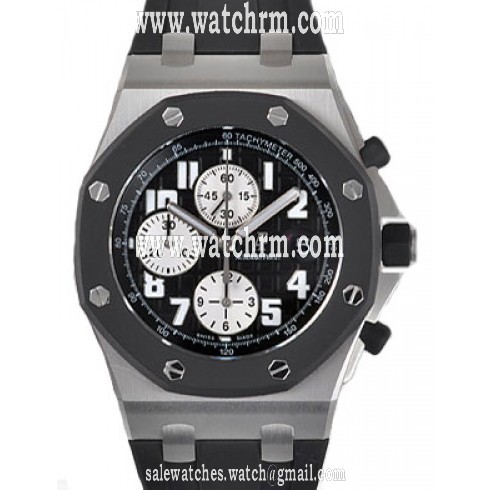 Audemars Piguet Royal Oak Offshore Chronograph Black Dial Black Strap Men's Watch 25940SKOOD002CA03