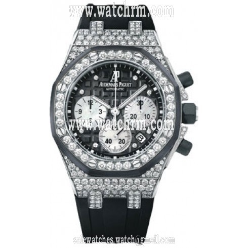Audemars Piguet Royal Oak Offshore Chronograph Black Dial Diamond Ladies Watch 26092CKZZD002CA01