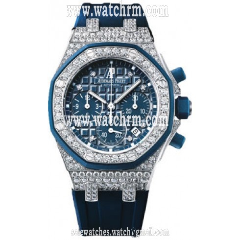 Audemars Piguet Royal Oak Offshore Chronograph Blue Dial Diamond Ladies Watch 26092CKZZD021CA01