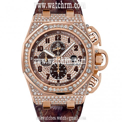 Audemars Piguet Royal Oak Offshore Diamond Pave Dial Automatic Men's Chronograph Watch 26215OR.ZZ.A801CR.01