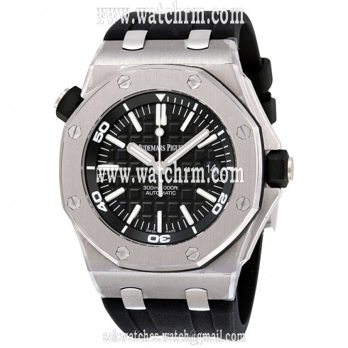 Audemars Piguet Royal Oak Offshore Diver Black Dial Black Rubber Men's Watch 15710STOOA002CA01