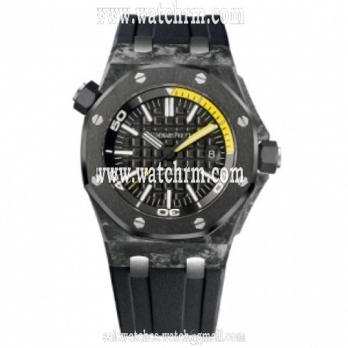 Audemars Piguet Royal Oak Offshore Diver Black Dial Black Strap Men's Watch 15706AU.OO.A002CA.01